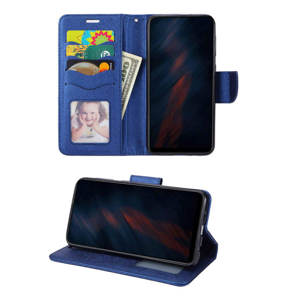 Tuff Flip PU Leather Simple WALLET Case for Samsung Galaxy Note 20 (Blue)
